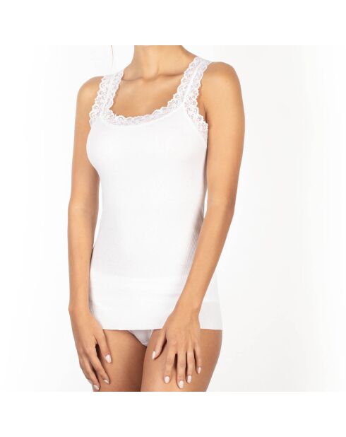 Top en Coton dentelle blanc