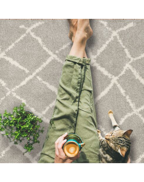 Tapis vinyle Zoraida gris - 66x150 cm