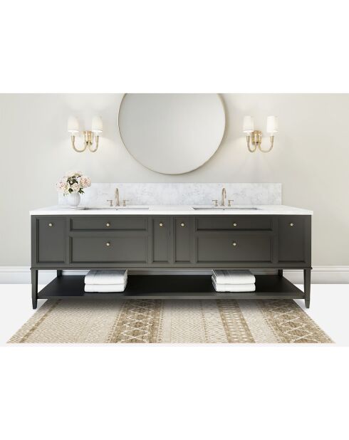 Tapis vinyle Marrakech beige - 66x150 cm