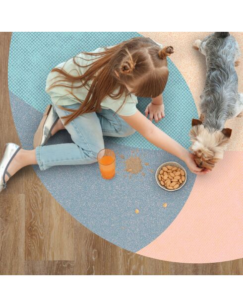 Tapis vinyle Salton Sea multicolore - D.100 cm