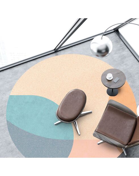 Tapis vinyle Salton Sea multicolore - D.100 cm