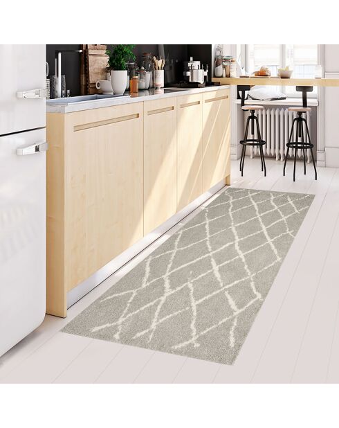 Tapis vinyle Zoraida gris - 66x180 cm