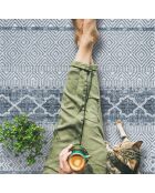 Tapis vinyle Marrakech bleu - 66x180 cm