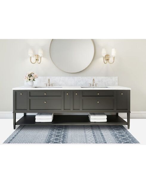 Tapis vinyle Marrakech bleu - 66x180 cm