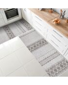 Tapis vinyle Marrakech gris - 66x180 cm