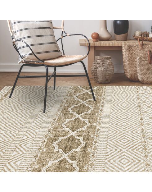 Tapis vinyle Marrakech beige - 100x150 cm
