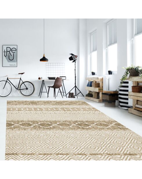 Tapis vinyle Marrakech beige - 160x240 cm