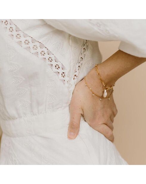 Bracciale Diana placcato in oro con perla d'acqua dolce
