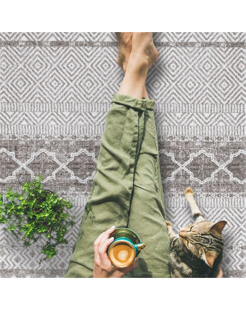 Tapis vinyle Marrakech gris - 200x300 cm