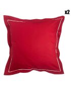 2 Taies d'oreiller volant plat rouges