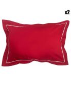2 Taies d'oreiller volant plat rouges
