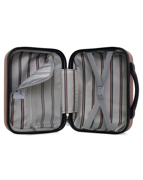 3 koffers + Vanity 4 enkele wielen Damon-C 30/55/65/75 cm roségoud