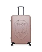 Valise Long Séjour 4 roues simples Damon 75 cm rose doré