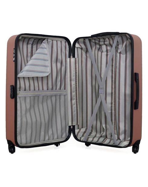 Valise Cabine 4 roues simples Damon 55 cm rose doré