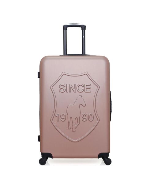 Valise Moyen Séjour 4 roues simples Damon 65 cm rose doré