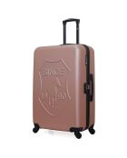 Valise Moyen Séjour 4 roues simples Damon 65 cm rose doré