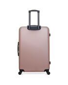 Valise Moyen Séjour 4 roues simples Damon 65 cm rose doré
