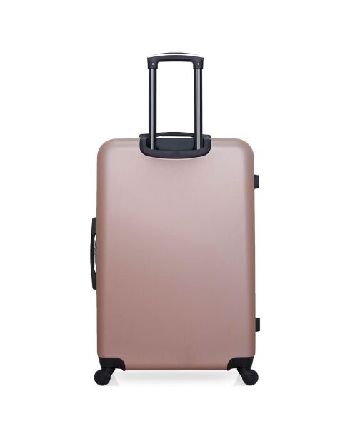 Valise Moyen Séjour 4 roues simples Damon 65 cm rose doré