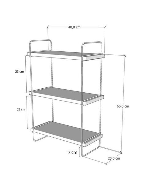 Etagère murale Pulalis marron - 40x66x20 cm