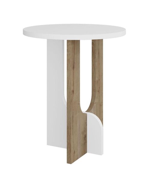 Bout de canapé Luna blanc/beige - 40x47x40 cm