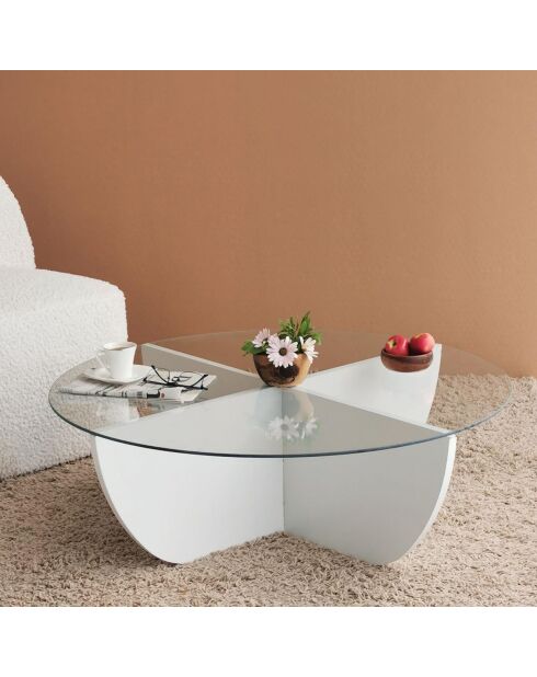 Table basse Lily blanche - D.90x30 cm