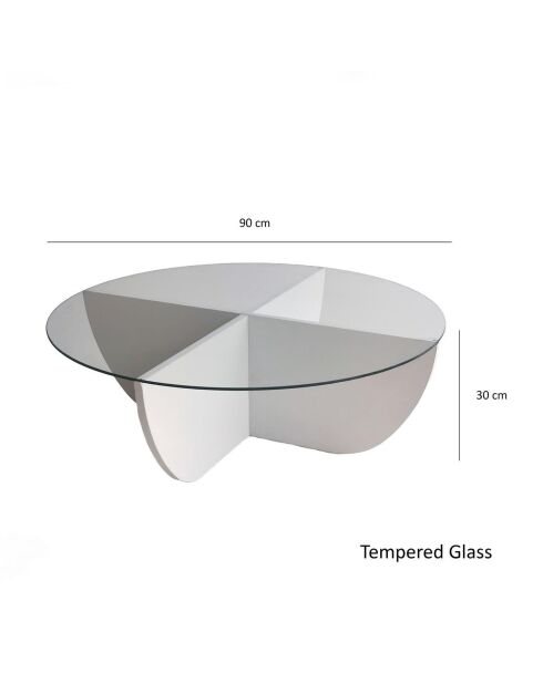 Table basse Lily blanche - D.90x30 cm