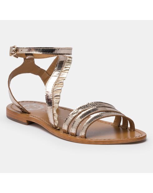 Sandales en Cuir Carroll doré/marron