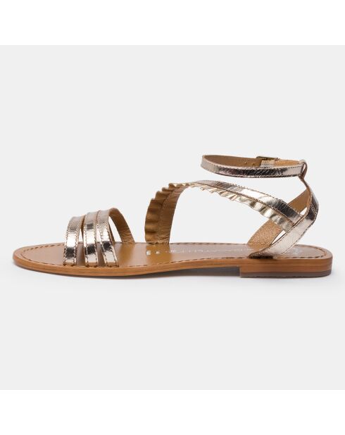 Sandales en Cuir Carroll doré/marron