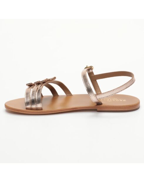 Chakori goud/bruine leren sandalen
