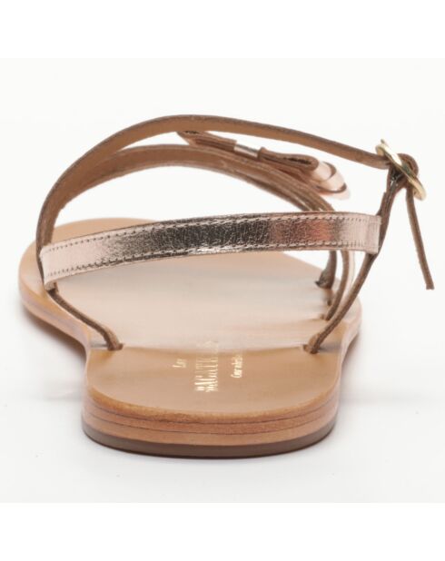 Chakori goud/bruine leren sandalen