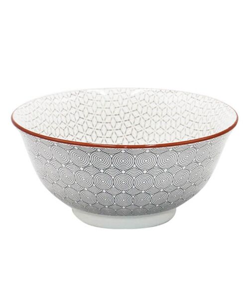 6 kleine, grau/weiße Slow-Porzellanschalen, D.11 cm