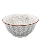 6 kleine, grau/weiße Slow-Porzellanschalen, D.11 cm