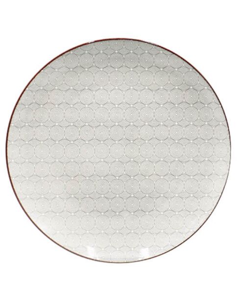 Dessertteller aus Porzellan, langsam, grau/weiß, Durchmesser 20 cm, 6 Stück