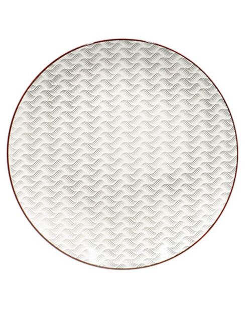 Dessertteller aus Porzellan, langsam, grau/weiß, Durchmesser 20 cm, 6 Stück