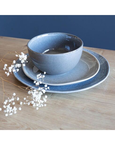 6 Bols en Porcelaine Zao gris - 14.2x7.7 cm