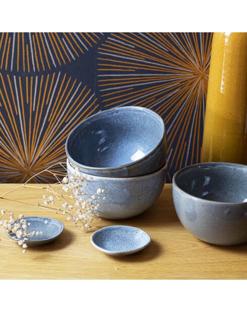 6 Bols en Porcelaine Zao gris - 14.2x7.7 cm