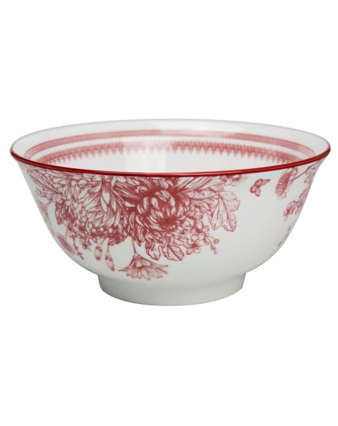 6 Grands bols en Porcelaine Louise rouge/blanc - 15x7 cm