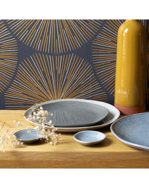 Set de vajilla de porcelana Zao gris - 18 piezas