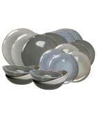 Set de vajilla de porcelana Zao gris - 18 piezas