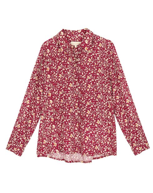 Camicia basica con fiori di lampone
