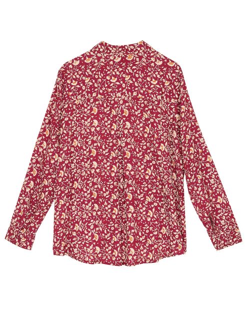 Chemise Basique à fleurs framboise