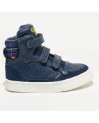 Sneakers en Cuir Stadil Check bleu marine