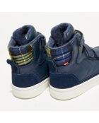 Sneakers en Cuir Stadil Check bleu marine