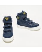 Sneakers en Cuir Stadil Check bleu marine