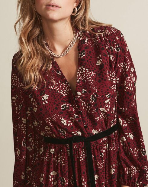 Ornella burgunderfarbenes Kurzes Kleid