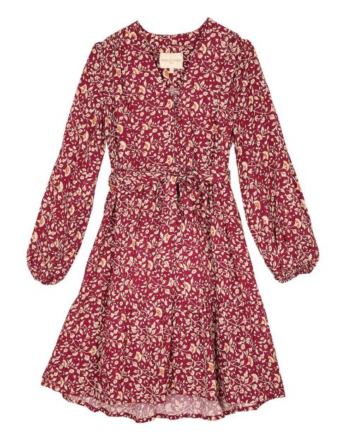 Robe Courte à fleurs framboise