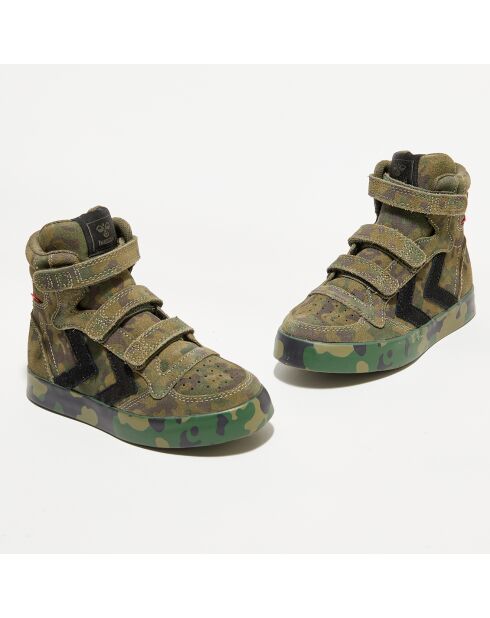 Sneakers en Velours de Cuir Stadil Camo kaki