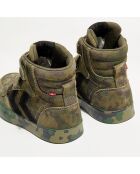 Sneakers en Velours de Cuir Stadil Camo kaki
