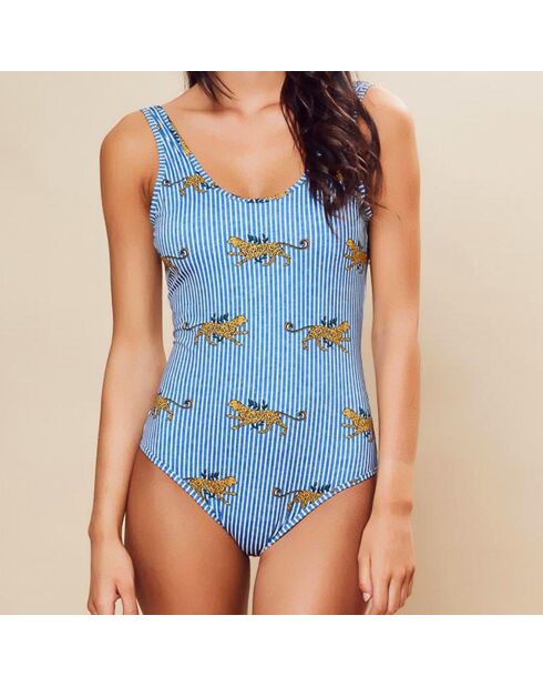 Bañador de una pieza con estampado azul Angèle