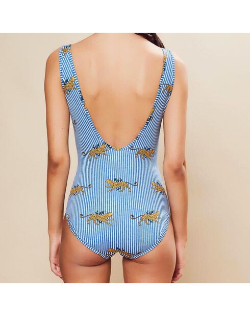 Bañador de una pieza con estampado azul Angèle